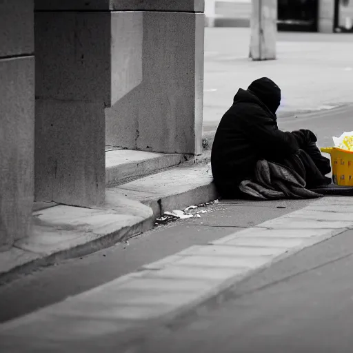 Prompt: Homeless person robbing a McDonald's, professional photography, 4K