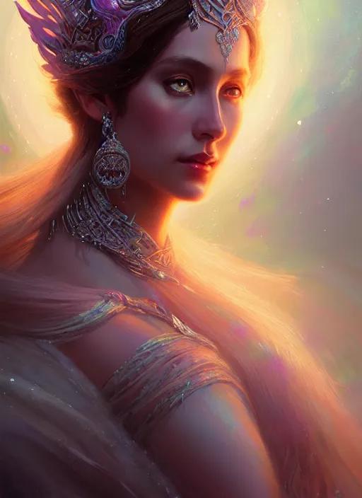 Image similar to portrait of tyrande whisperwind, intricate, elegant, glowing lights, highly detailed, digital painting, artstation, concept art, smooth, sharp focus, illustration, art by wlop, mars ravelo and greg rutkowski