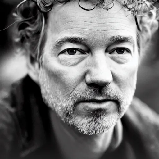 Prompt: Senator Rand Paul as a disheveled homeless man. CineStill