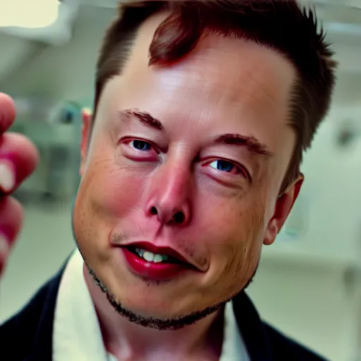 Image similar to elon musk in a bubblegum commercial