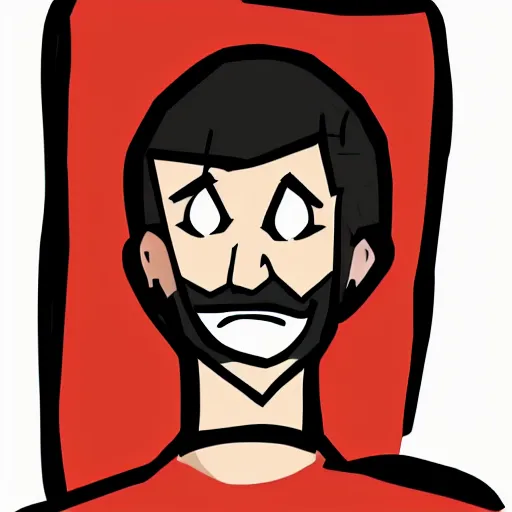 Image similar to handsome, cartoon network style, strong chin, portrait