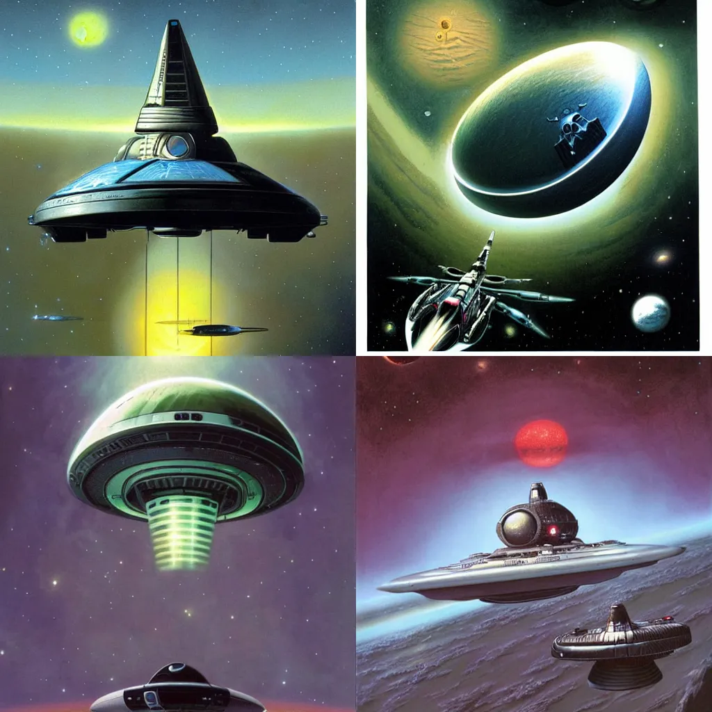 Prompt: alien spaceship by Peter Elson