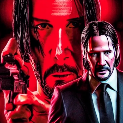 Prompt: john wick with woody harrelson ’ s face