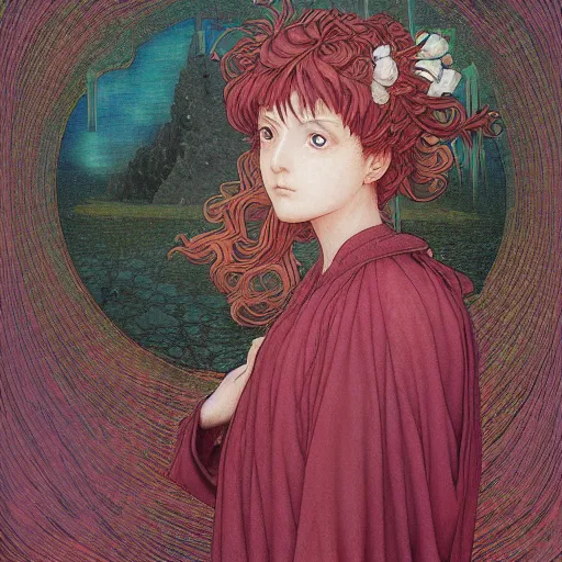 Image similar to A young Sakura from Cardcaptor Sakura pre-raphaelite defined colours , Ivan Bilibin, Austin Osman Spare, high quality, ultra detailed. Beksinski painting, art by Takato Yamamoto. masterpiece, oil on canvas painting, pixelart, pixel sorting, datamosh, glitch. carl spitzweg moebius and tuomas korpi. baroque elements. baroque element. intricate artwork by caravaggio. Oil painting. 3d rendered in octane. cinematin, pixiv, unreal5, 8k