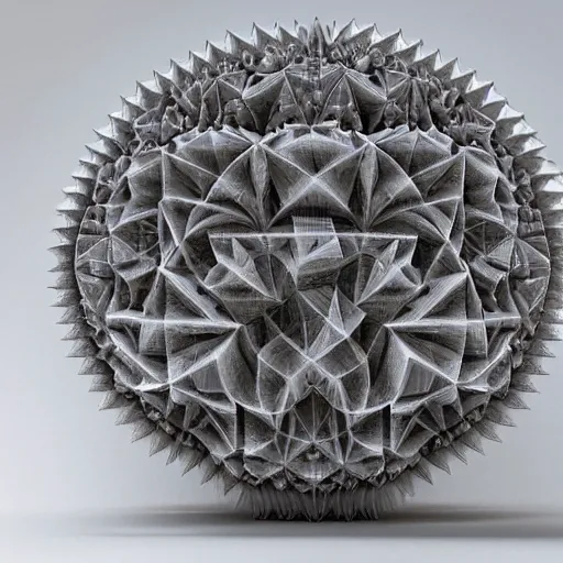 Image similar to a 3D fractal , carved from crystal