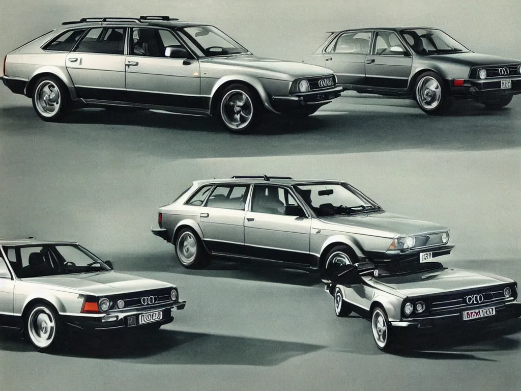 Image similar to “An Audi RS6 Avant if it were made in the 1970s brochure photo, 8k, ultra realistic”