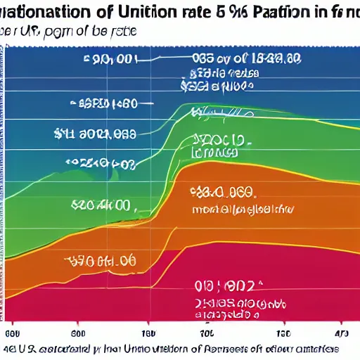 Prompt: chart showing the inflation rate of the united states