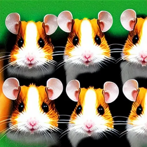 Image similar to hamsters with lazers on their heads