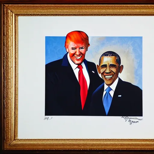 Image similar to portrait of donald trump or barack obama by greg ruthkowski