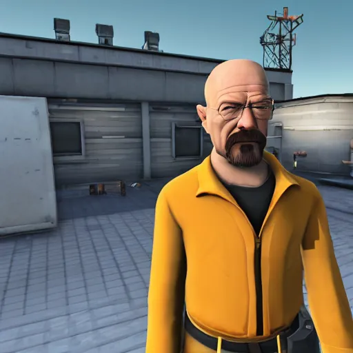 Image similar to Walter White in Team Fortress 2, HD 4k game screenshot, Valve official announcement, new character