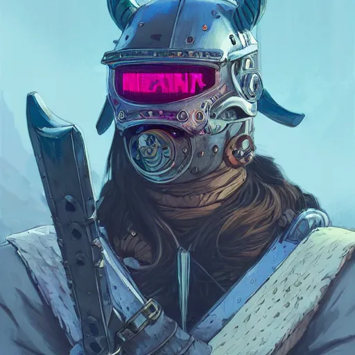 Image similar to cyberpunk viking helmet mask warrior goddess robot ninja fantasy, art gta 5 cover, official fanart behance hd artstation by jesper ejsing, by rhads, makoto shinkai and lois van baarle, ilya kuvshinov, ossdraws