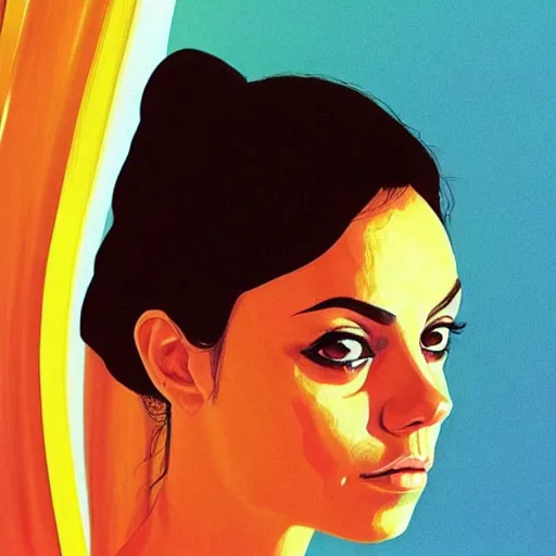 Image similar to “ mila kunis retro minimalist portrait by jean giraud, art of moebius, sharp, smooth face, comic, 8 k ”