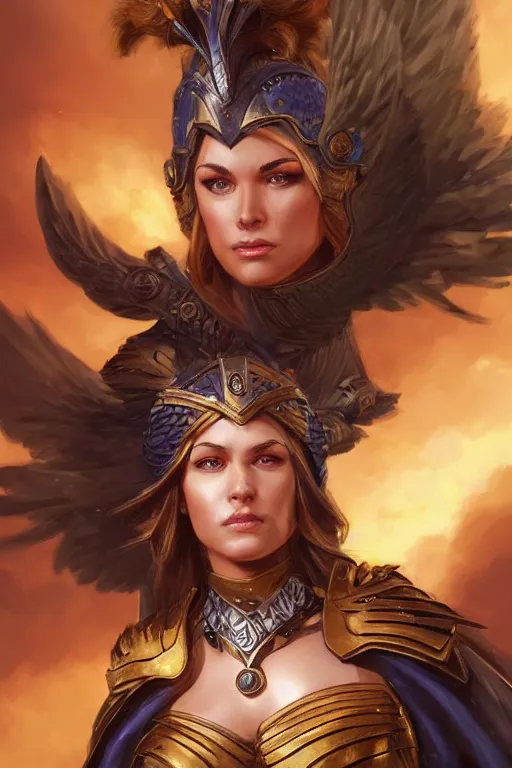 Image similar to amazon valkyrie athena, d & d, fantasy, portrait, highly detailed, headshot, digital painting, trending on artstation, concept art, sharp focus, illustration, art by artgerm and greg rutkowski and magali villeneuve