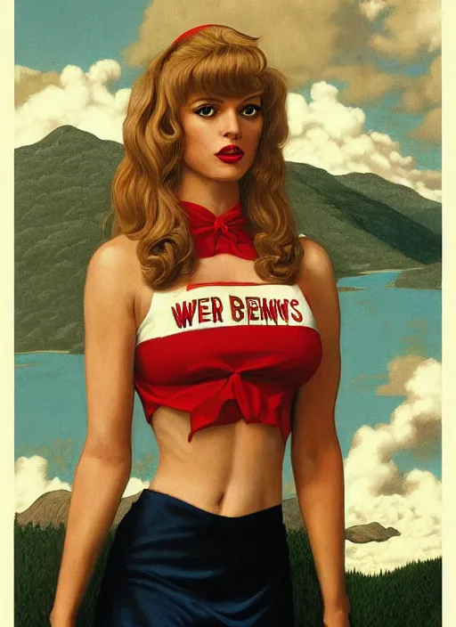 Prompt: twin peaks poster art, portrait of talyor swift cheerleader, from scene from twin peaks, by michael whelan, rossetti bouguereau, artgerm, retro, nostalgic, old fashioned, 1 9 8 0 s teen horror novel cover