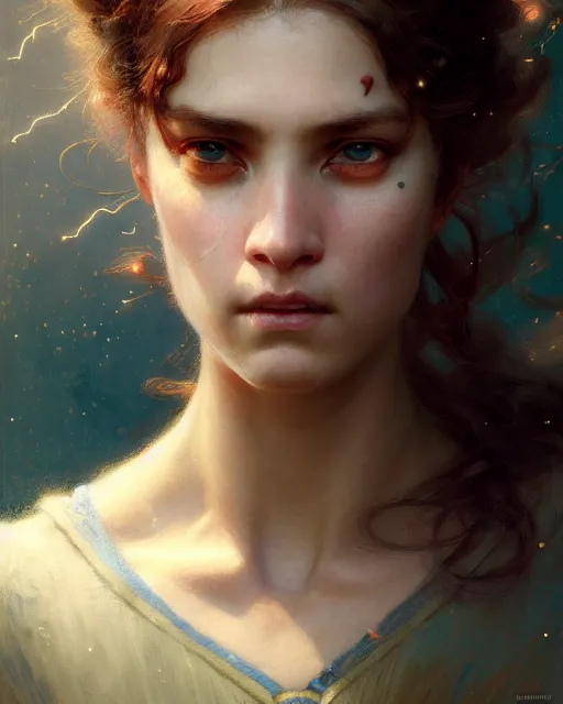 Image similar to a face portrait of geek girl, high detail, cleary see face, by gaston bussiere, bussiere rutkowski andreas rocha, bayard wu, greg rutkowski, odd nerdrum, maxim verehin, dan dos santos, masterpiece, sharp focus, cinematic lightning