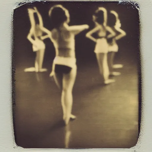 Prompt: polaroid of dancers, smudge, lo fi, mix, texture