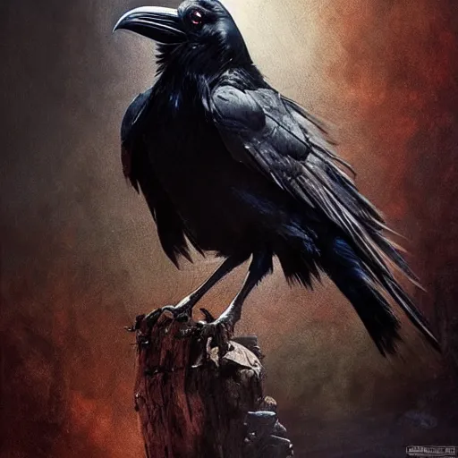 Image similar to a raven made of bloody knives, ultra realistic, concept art, intricate details, highly detailed, photorealistic, octane render, 8 k, unreal engine, art by frank frazetta, simon bisley, brom