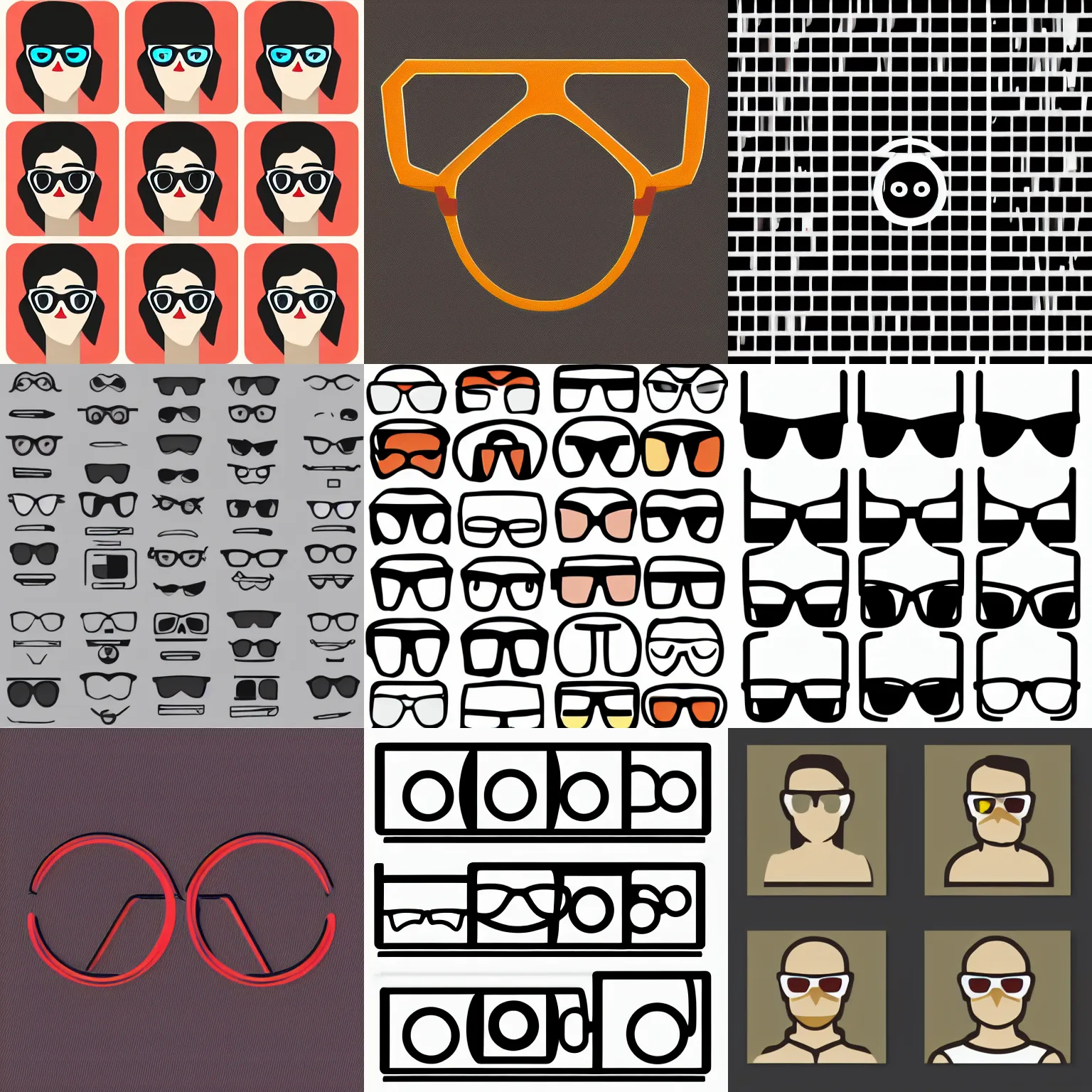 Prompt: minimalist vector icon glasses
