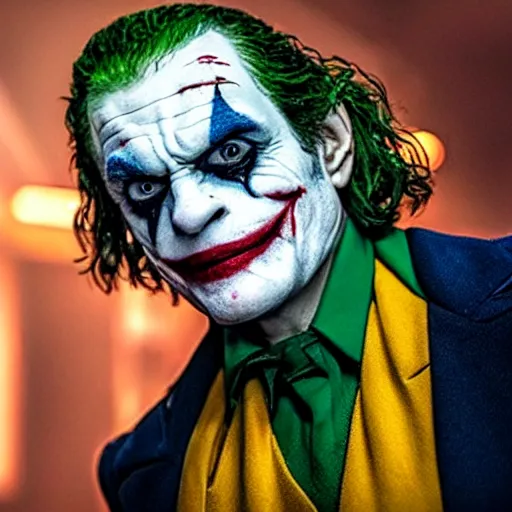Prompt: film still of Andy Serkis as joker in the new Joker movie