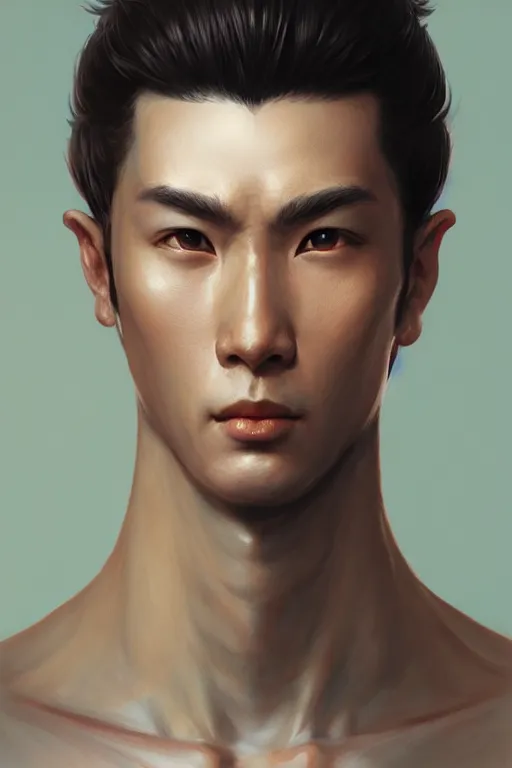 Prompt: young male god of the vietnamese, highly detailed, digital painting, artstation, concept art, smooth, sharp focus, illustration, unreal engine 5, 8 k, art by artgerm and greg rutkowski and edgar maxence