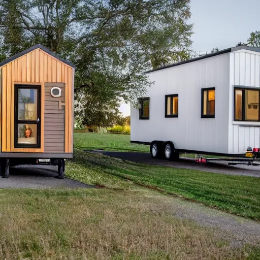 Prompt: a modern tiny home duplex