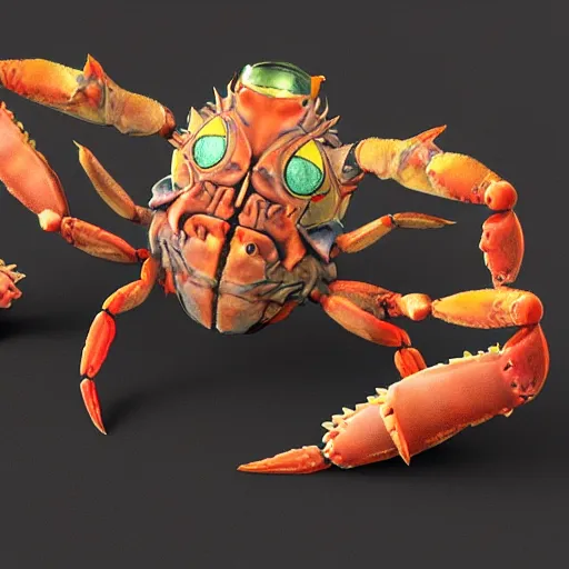 Image similar to crab monster from jrpg, 3 d