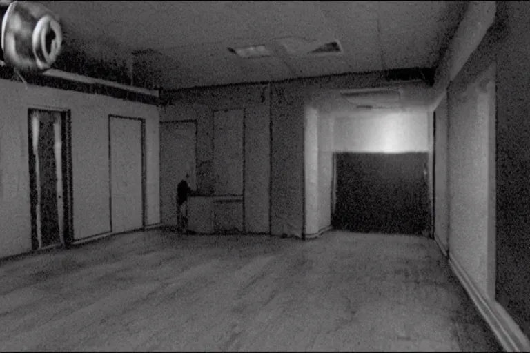 Image similar to 2 0 0 0 s footage of a void monster, empty room, psychological horror, warp, tentacles, eyes, deformed