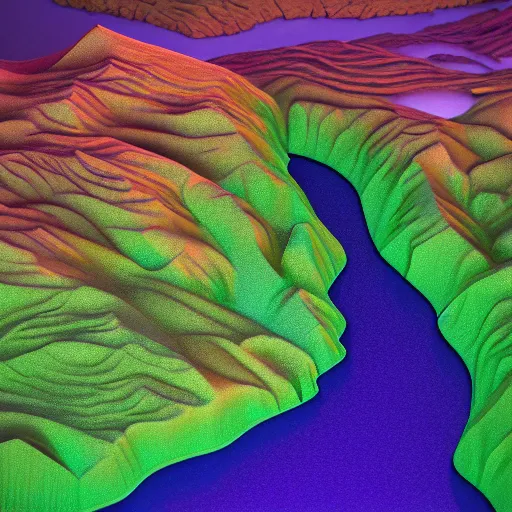 Prompt: surreal dramatic lighting studio photograph of 3 d raised relief map of vermont made of colored glass, shallow depth of field, photographed by laurie simmons, shocking detail, colorful trending on artstation 8 k octane render