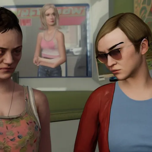 Image similar to Dakota Fanning and her sister in GTA 5.