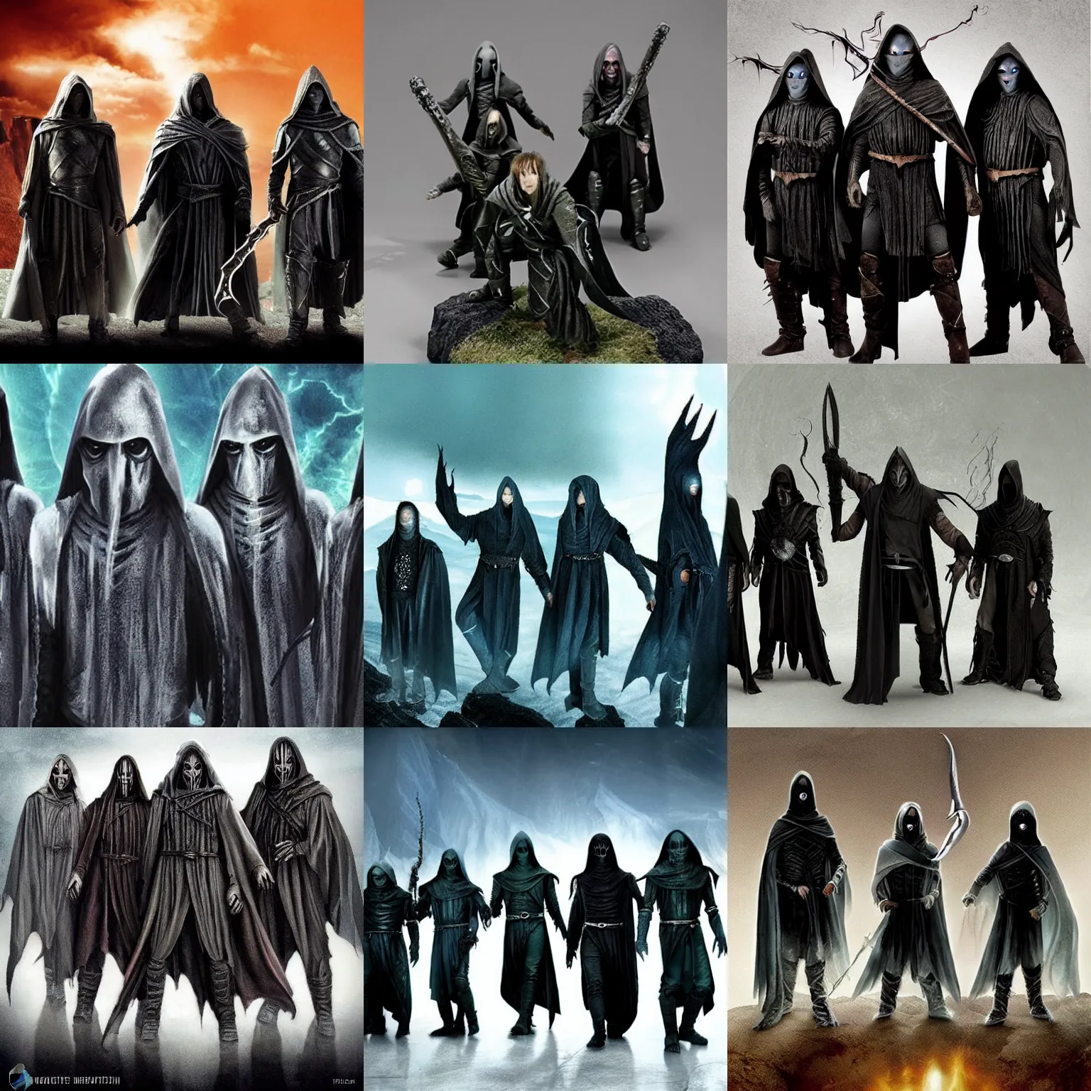 Prompt: a ringwraith boy band from mordor