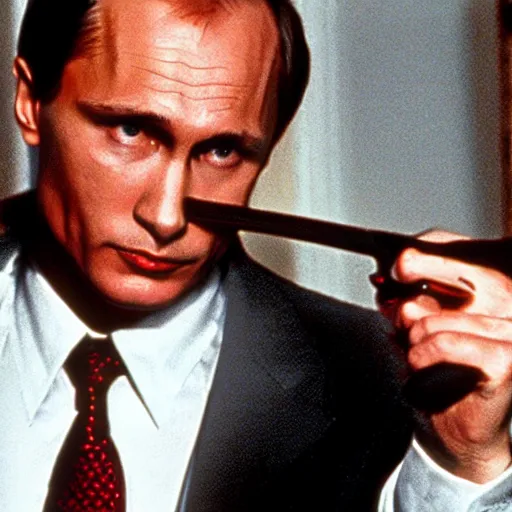 Image similar to Vladimir Putin with an axe in American Psycho (1999)