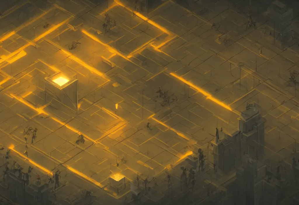 Image similar to isometric hades art cinematic lighting, 4 k