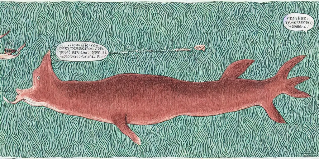 Prompt: illustration of a anthromorphic catfish giving a thumbs up, by lisa hanawalt, by wanda gag, by tove jannson