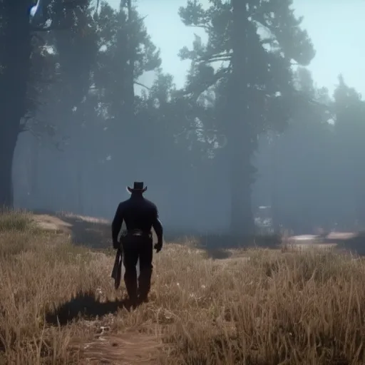 Image similar to Film still of Thanos in Red Dead Redemption 2 (2018 video game)