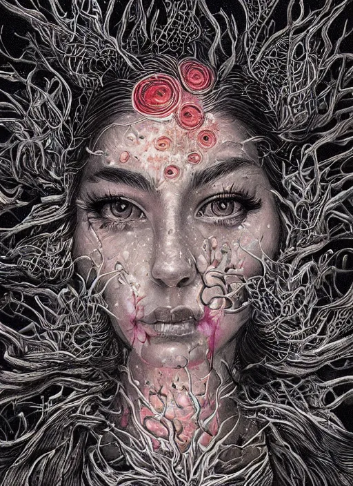 Image similar to Fire goddess painting by Dan Hillier, trending on artstation, artstationHD, artstationHQ, 4k, 8k