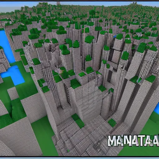 Image similar to Manhattan remade 1:1 in Minecraft