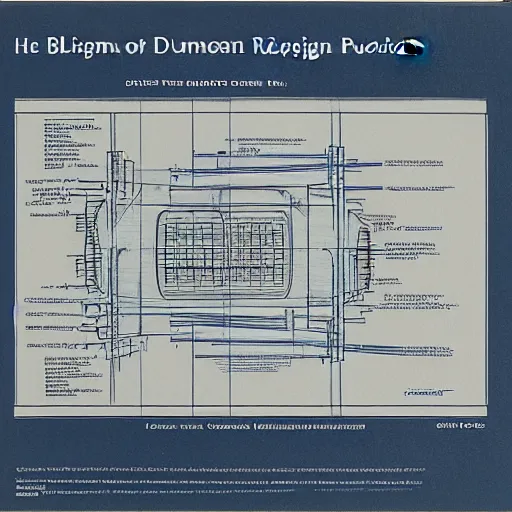 Image similar to blueprint of design of nuclear reactor