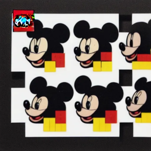 Prompt: mickey mouse in lego blocks