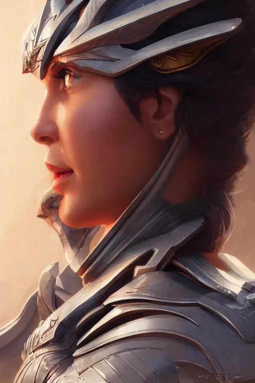 Image similar to amazon valkyrie athena, d & d, fantasy, portrait, highly detailed, headshot, digital painting, trending on artstation, concept art, sharp focus, illustration, art by artgerm and greg rutkowski and magali villeneuve