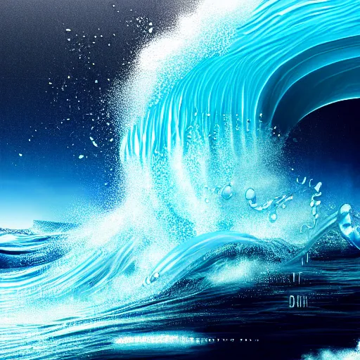 Image similar to an ocean wave with a screaming mouth, realistic, cinematic, digital art, trending on artstation