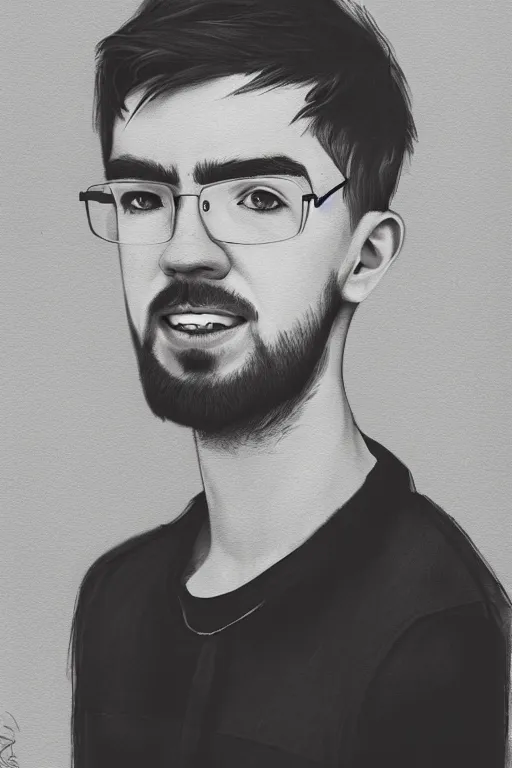 Image similar to Sean McLoughlin, Jacksepticeye, Irish Youtuber, solo portrait, gigachad, grayscale 🎨🖌️