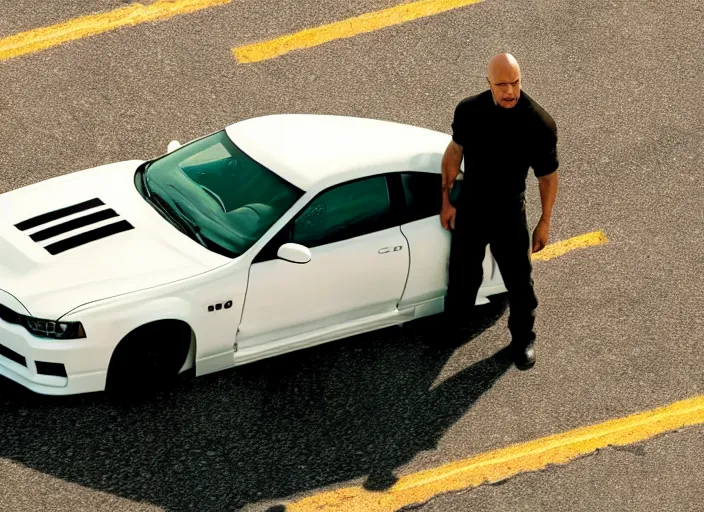 Image similar to film still of walter white as dominic toretto in furious 7 movie ( 2 0 1 5 ), 8 k, cinematic, rule of thirds