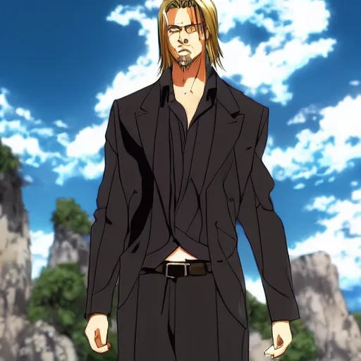 Prompt: brad pitt in an anime