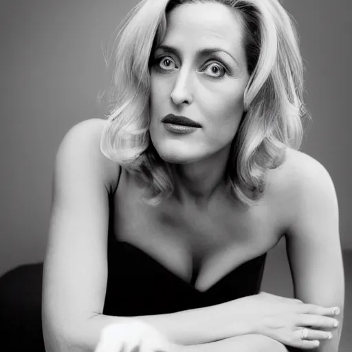 Image similar to photo of gillian anderson by jesse brew