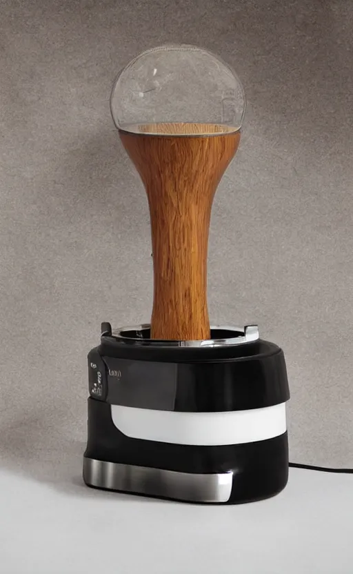 Image similar to a stylish handheld electric coffee grinder ; designed by marc newsom, zaha hadid, blonde, joseph and joseph, dieter rams ; natural materials ; industrial design ; behance ; le manoosh ; pinterest ; if design award ; reddot design award