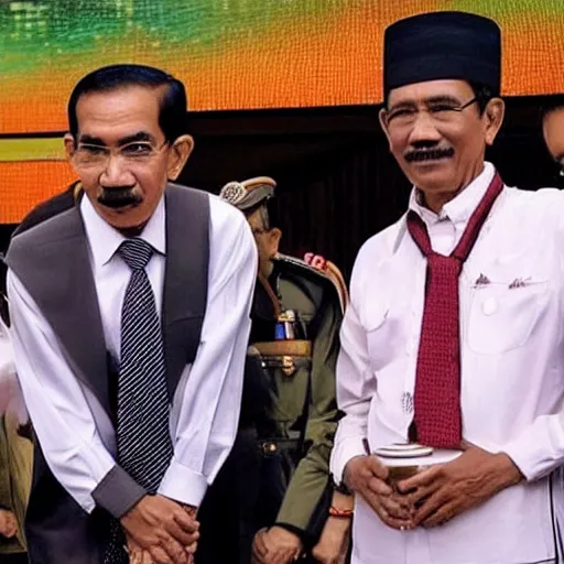 Image similar to joko widodo ( 1 9 2 8 ) bertemu dengan hitler - atas perjanjian kerjasama kereta cepat jerman - pertemuan ini berlangsung alot - tetapi akhirnya berujung dengan makan malam