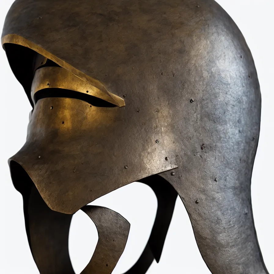 Image similar to single ancient samurai helmet ; designed by c. a. k. e., marc newsom, zaha hadid, blond ltd, layer design ; natural materials ; industrial design ; behance ; le manoosh ; pinterest ; if design award ; reddot design award