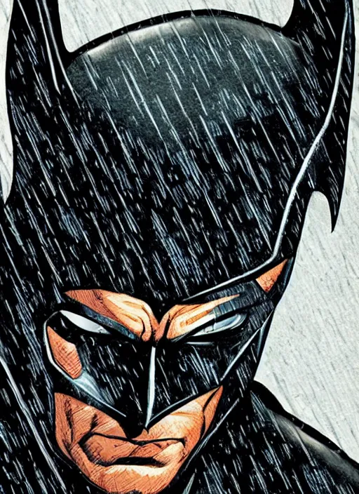 Prompt: Close-up portrait of the the batman.