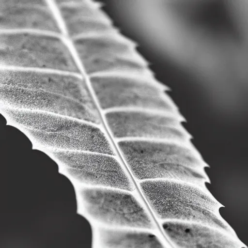 Image similar to zoomed in leaf, award winning black and white photography