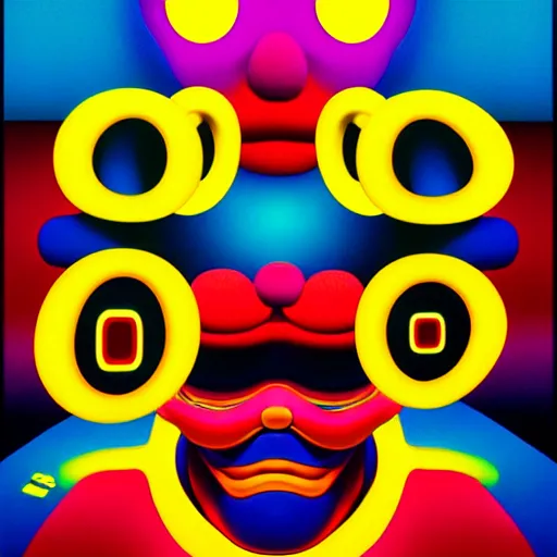 Prompt: evilclown by shusei nagaoka, kaws, david rudnick, airbrush on canvas, pastell colours, cell shaded, 8 k